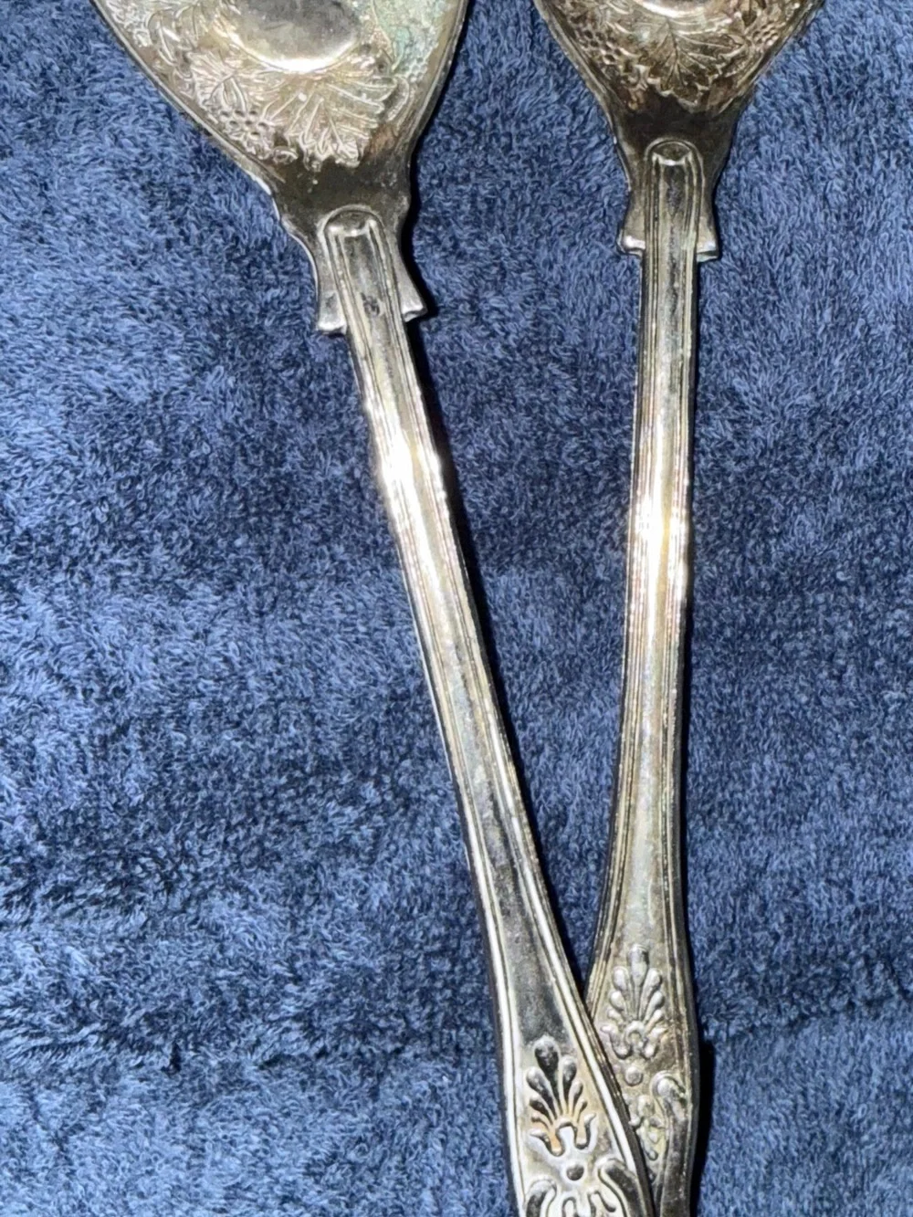 Vintage silver plated serving fork and spoon made in England.